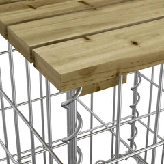 vidaXL Garden Bench Gabion Design 184x71x65.5 cm Impregnated Wood Pine 5