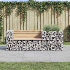 vidaXL Garden Bench with Gabion Basket Solid Wood Pine 1