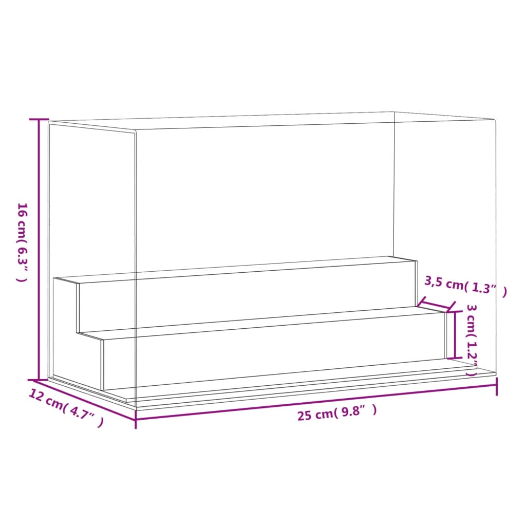 vidaXL Display Box Transparent 25x12x16 cm Acrylic 6