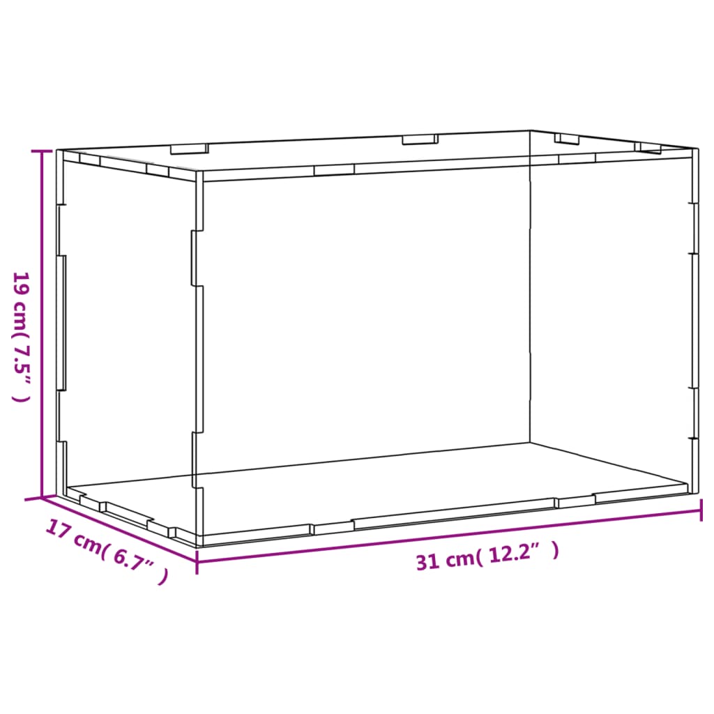 vidaXL Display Box Transparent 31x17x19 cm Acrylic 6