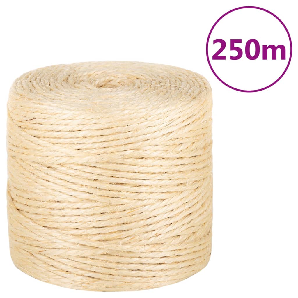 Rope 100% Sisal Length 250 m 4 mm