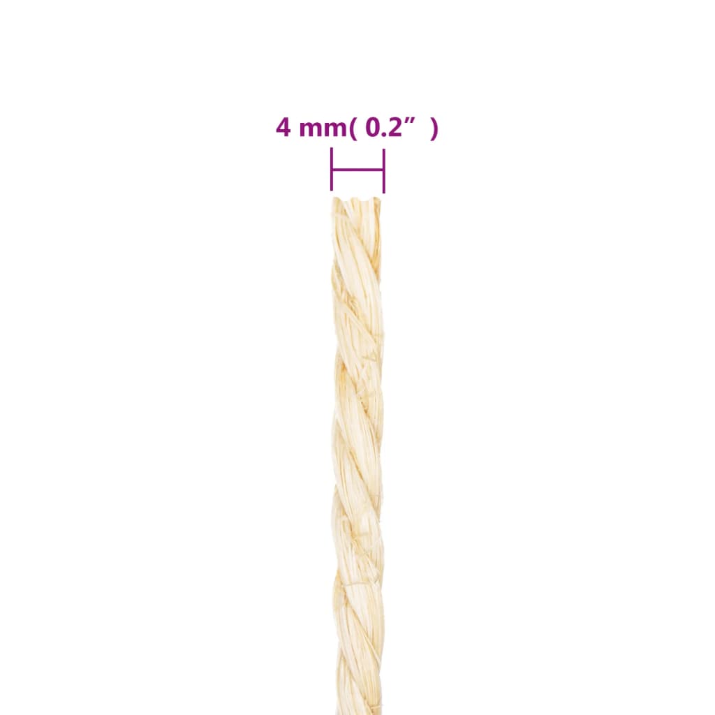 vidaXL Rope 100% Sisal 4 mm 500 m 4
