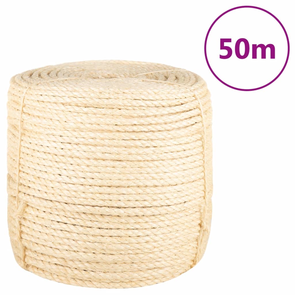 vidaXL Rope 100% Sisal 8 mm 50 m 1