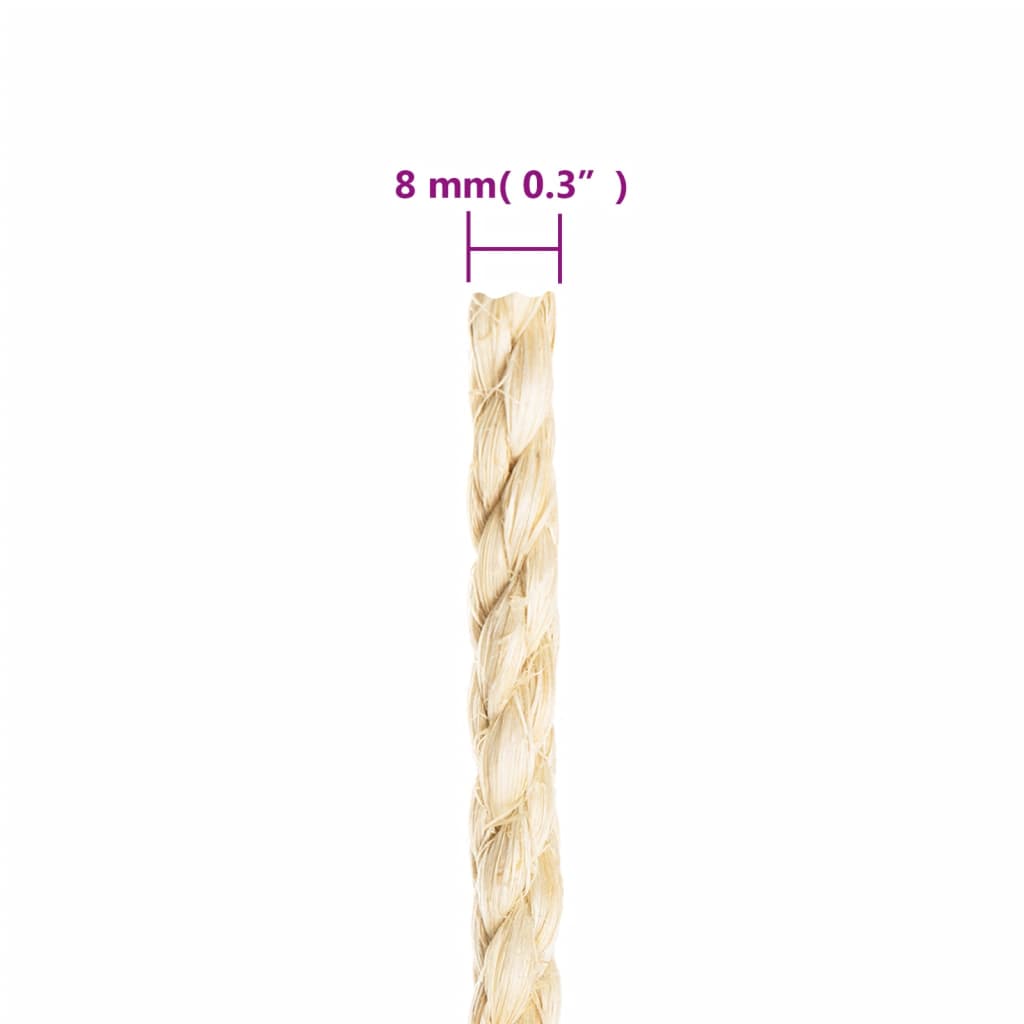 vidaXL Rope 100% Sisal 8 mm 50 m 4
