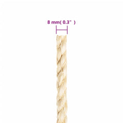 vidaXL Rope 100% Sisal 8 mm 50 m 4
