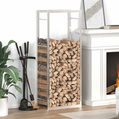 Firewood Rack Matt Steel Silver 50 cm 132 cm