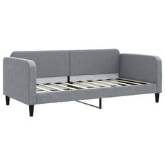 Daybed 90x190 cm Fabric Light grey With mattress