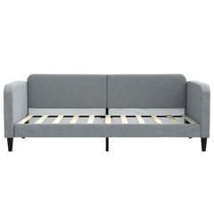 Daybed 90x190 cm Fabric Light grey With mattress
