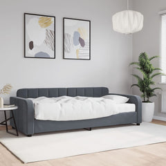 Daybed 90x190 cm Velvet Dark grey With mattress