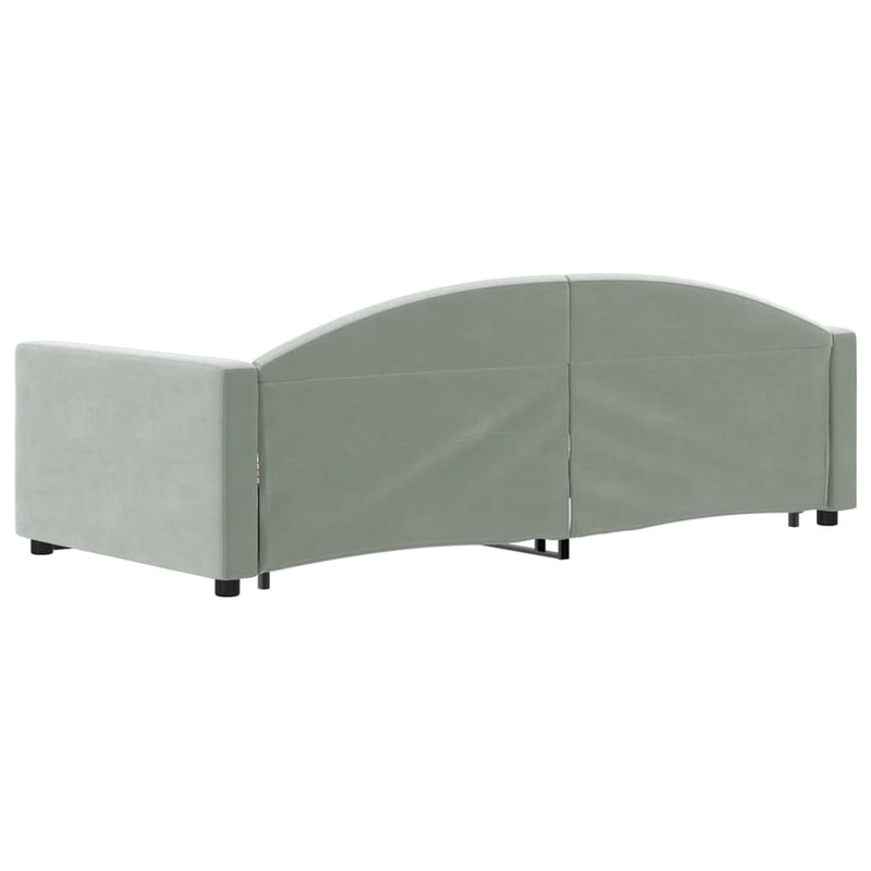 Daybed with Trundle Light Grey 90x190 cm Velvet