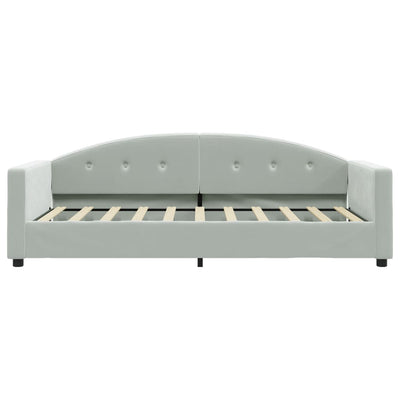 Daybed with Trundle Light Grey 90x190 cm Velvet