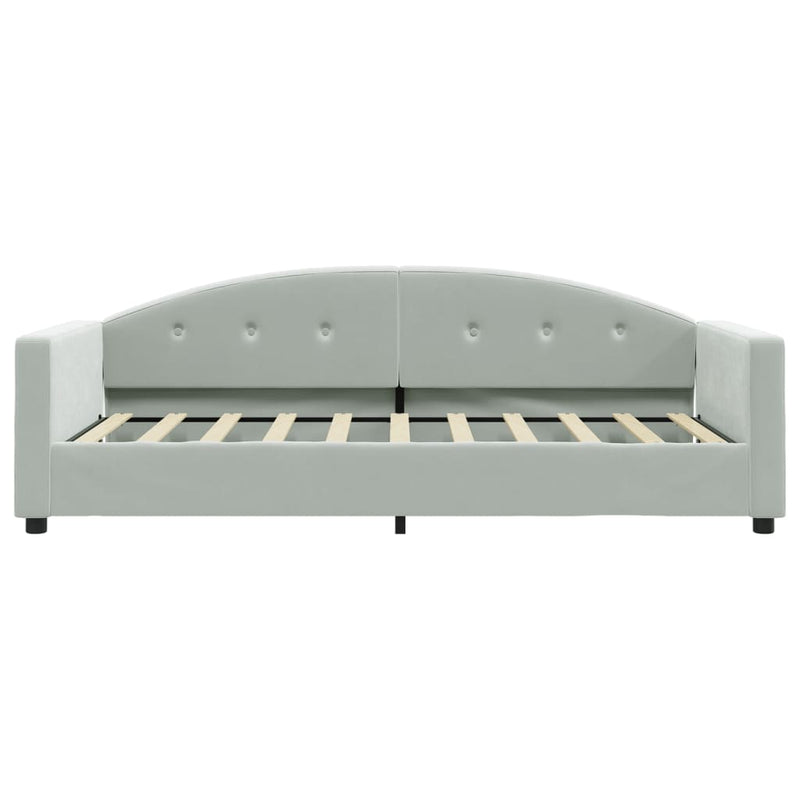 Daybed with Trundle Light Grey 90x190 cm Velvet