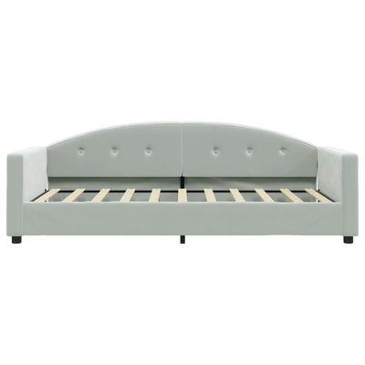 Daybed with Trundle and Drawers Light Grey 90x190 cm Velvet