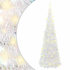vidaXL Artificial Christmas Tree Pop-up 200 LEDs White 210 cm 1