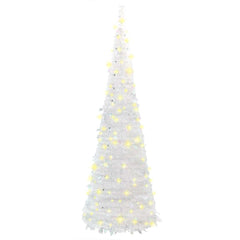 vidaXL Artificial Christmas Tree Pop-up 200 LEDs White 210 cm 5
