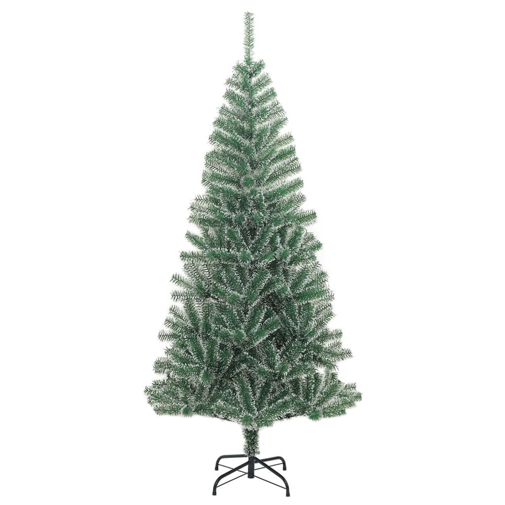 vidaXL Artificial Christmas Tree with Flocked Snow Green 180 cm 2