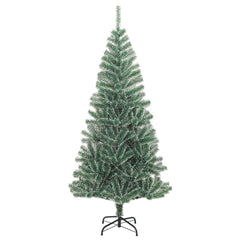 vidaXL Artificial Christmas Tree with Flocked Snow Green 180 cm 2