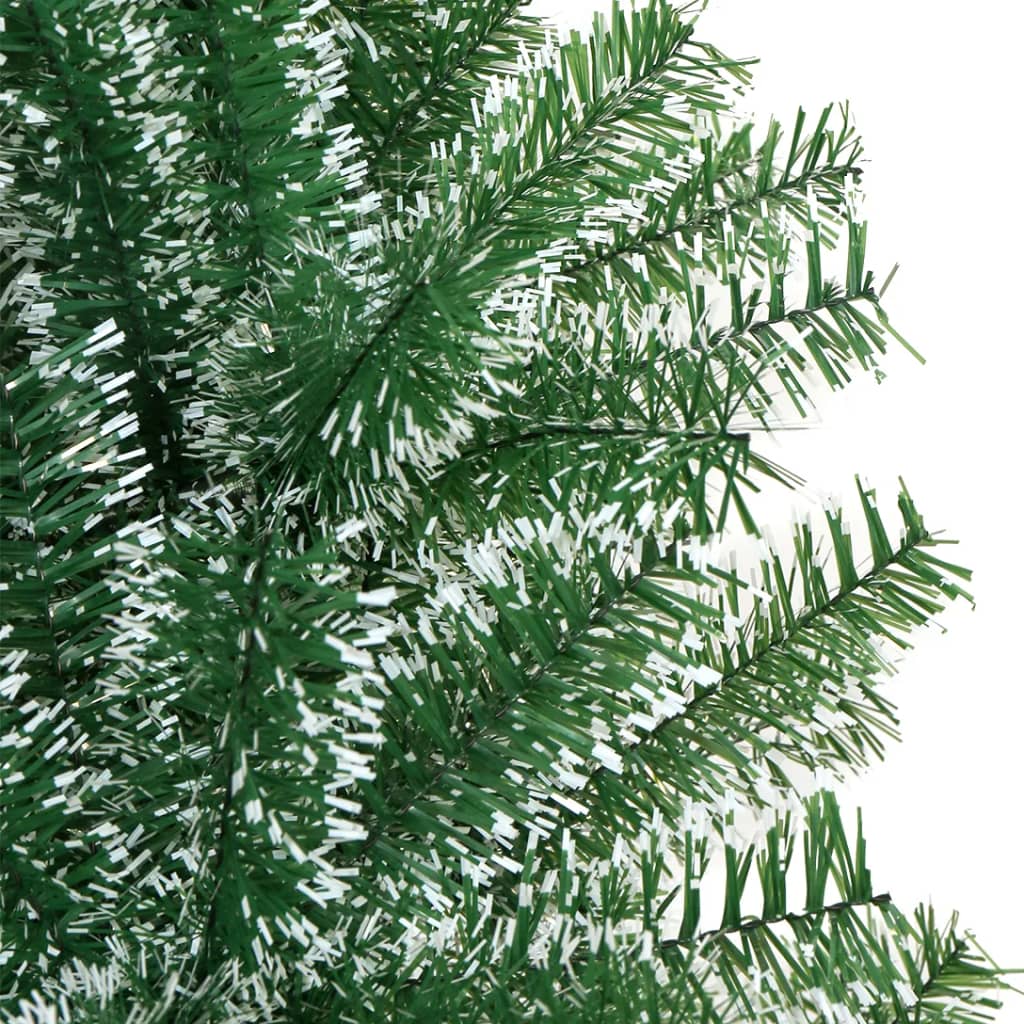 vidaXL Artificial Christmas Tree with Flocked Snow Green 210 cm 4