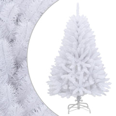 vidaXL Artificial Hinged Christmas Tree | White | PVC and Metal | Medium 1