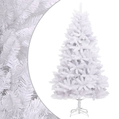 Artificial Hinged Christmas Tree 180 cm 300 LEDs Warm PVC White Ø 90 x 180 cm without LED