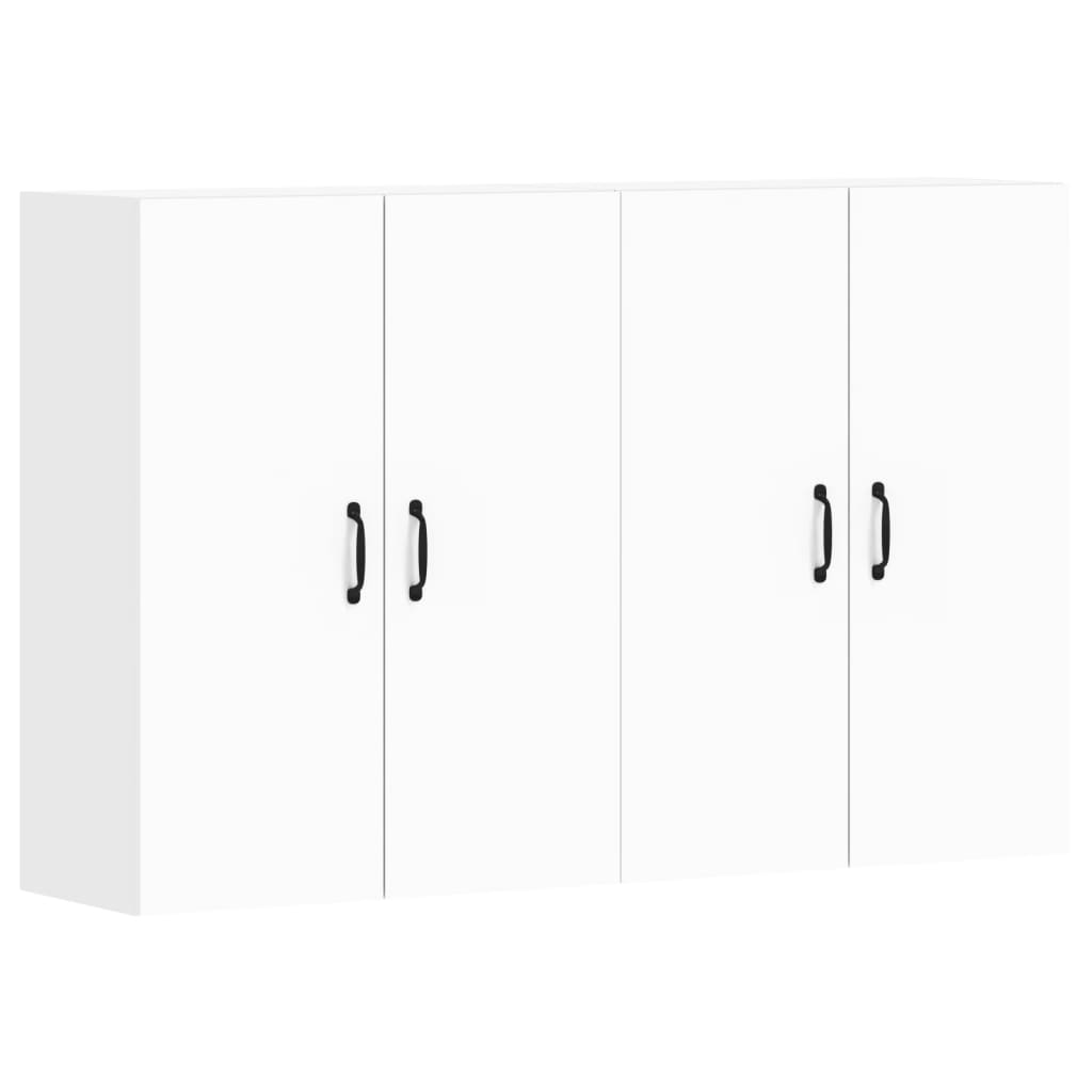 Wall Mounted Cabinets 2 pcs Engineered Wood Metal Black White