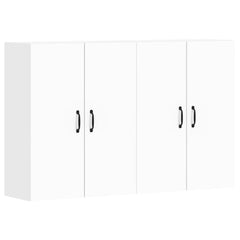 Wall Mounted Cabinets 2 pcs Engineered Wood Metal Black White