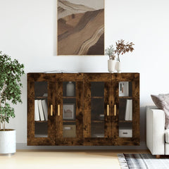 Wall Mounted Cabinets 2 pcs Engineered Wood Smoked oak