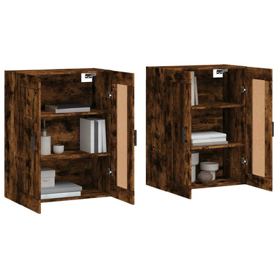 Wall Mounted Cabinets 2 pcs Smoked Oak Engineered Wood