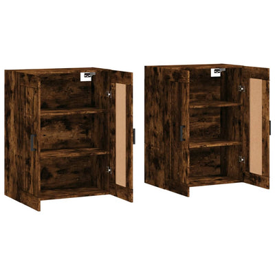 Wall Mounted Cabinets 2 pcs Smoked Oak Engineered Wood