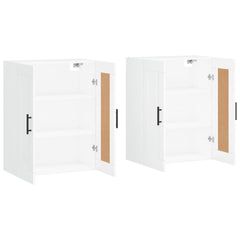 Wall Mounted Cabinets 2 pcs Engineered Wood Tube Black White