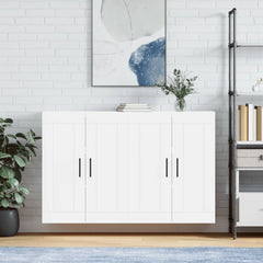Wall Mounted Cabinets 2 pcs Engineered Wood Tube Black White