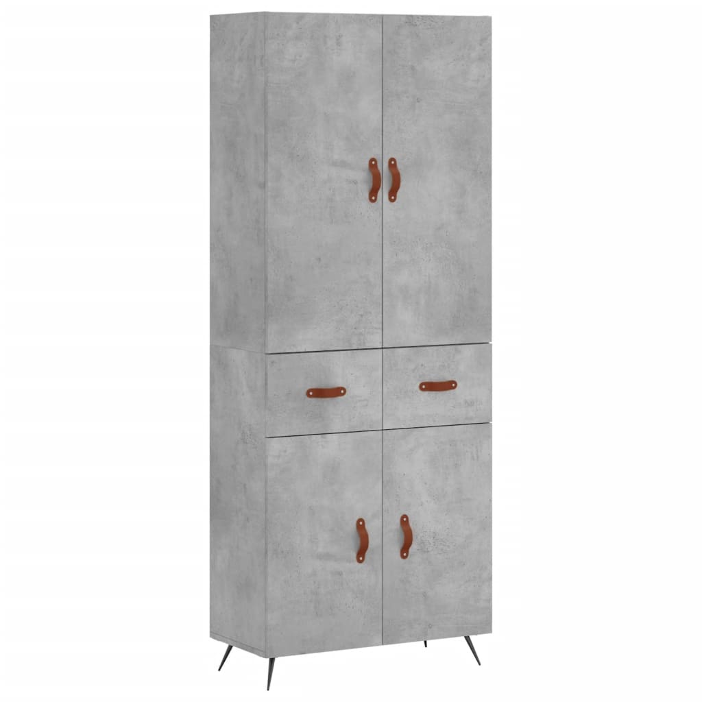 vidaXL Highboard Concrete Grey 69,5x34x180 cm Engineered Wood 2