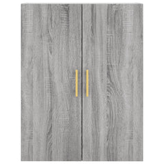Highboard 69.5x34x180 cm Engineered Wood 2 Doors 2 Drawers Grey sonoma