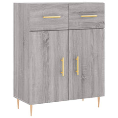 Highboard 69.5x34x180 cm Engineered Wood 2 Doors 2 Drawers Grey sonoma