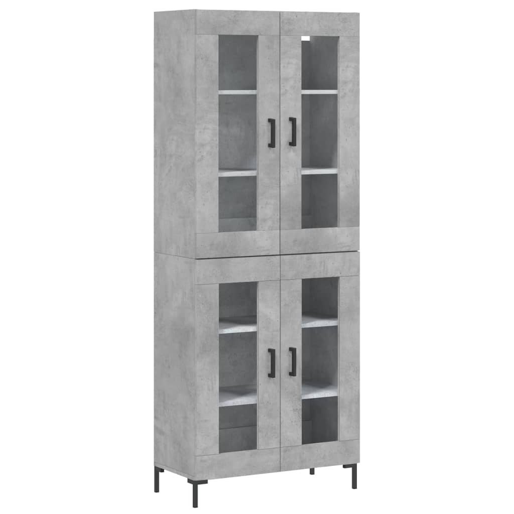 vidaXL Highboard Concrete Grey 69,5x34x180 cm Engineered Wood 2