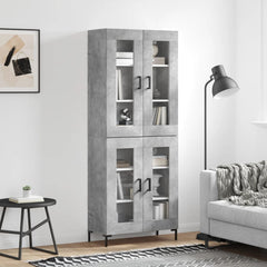 vidaXL Highboard Concrete Grey 69,5x34x180 cm Engineered Wood 1