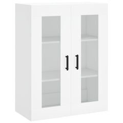 Highboard 69.5x34x180 cm Engineered Wood 2 Glass Doors White