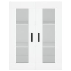Highboard 69.5x34x180 cm Engineered Wood 2 Glass Doors White