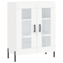 Highboard 69.5x34x180 cm Engineered Wood 2 Glass Doors White