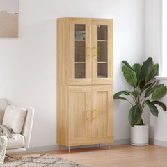 Highboard 69.5x34x180 cm Engineered Wood 2 Wood Doors Sonoma oak