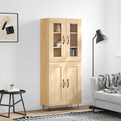 Highboard 69.5x34x180 cm Engineered Wood 2 Wood Doors Sonoma oak