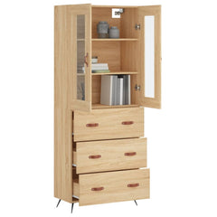 Highboard 69.5x34x180 cm Engineered Wood 3 Drawers Sonoma oak