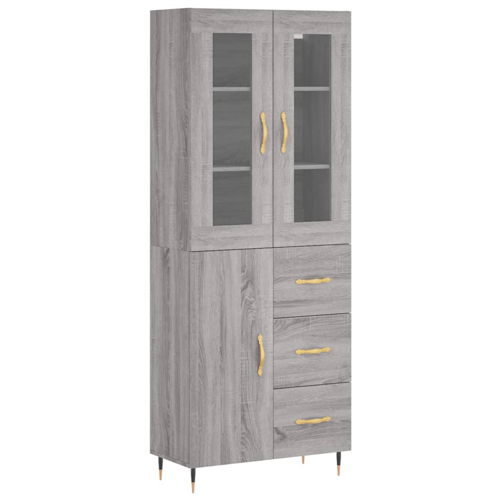 vidaXL Highboard Grey Sonoma 69,5x34x180 cm Engineered Wood 2