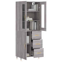 vidaXL Highboard Grey Sonoma 69,5x34x180 cm Engineered Wood 3