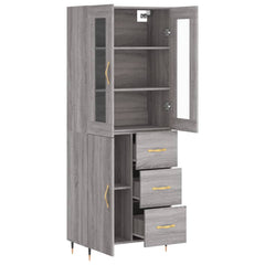 vidaXL Highboard Grey Sonoma 69,5x34x180 cm Engineered Wood 4