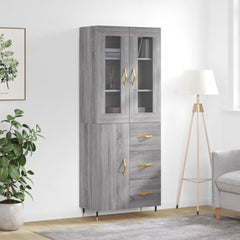 vidaXL Highboard Grey Sonoma 69,5x34x180 cm Engineered Wood 1
