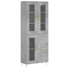 vidaXL Highboard Concrete Grey 69,5x34x180 cm Engineered Wood 2
