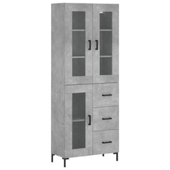 vidaXL Highboard Concrete Grey 69,5x34x180 cm Engineered Wood 2