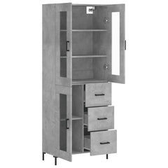 vidaXL Highboard Concrete Grey 69,5x34x180 cm Engineered Wood 3