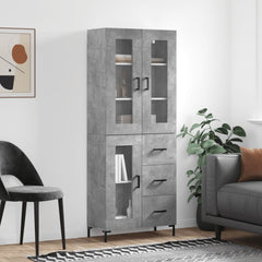 vidaXL Highboard Concrete Grey 69,5x34x180 cm Engineered Wood 1